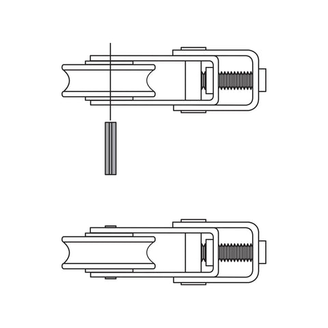 Diagram showing components of Patio Door Roller Replacement Kit 1-1/2 Inch Diameter Two Pack With Steel Ball Bearing Wheels And Complete Install Hardware