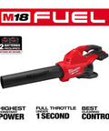 M18 Fuel Dual Battery Cordless Leaf Blower For Yard Cleanup With Turbocharged Airflow And Long Runtime, no battery or charger