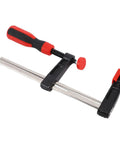 6 Inch Bar Clamp Heavy Duty F Style Clamping Tool With 300lbs Grip Power For Woodworking Projects In The Shop Alloy Steel With ABS Handle And A 5.9 Inch Jaw Opening 1 Pack, red handle