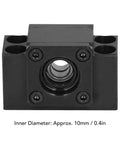 Front view of Heavy Duty Carbon Steel Ballscrew End Support for SFU1605 SFU1204 with 10mm inner diameter and bearings