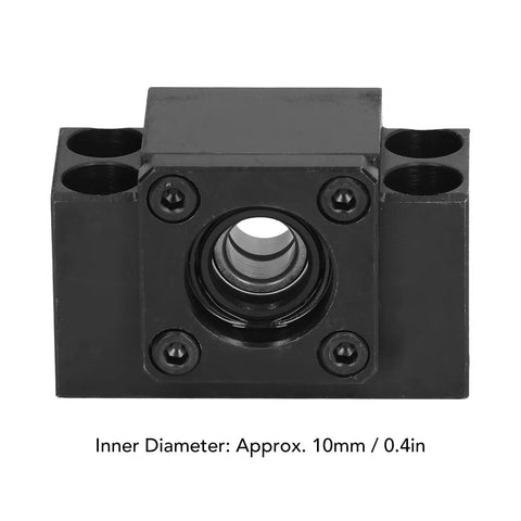 Front view of Heavy Duty Carbon Steel Ballscrew End Support for SFU1605 SFU1204 with 10mm inner diameter and bearings