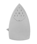 Pro Grade Industrial Electric Steam Iron Bringing Killer 1200W Heat And Zero Grind Titanium Gold Soleplate detail shot of soleplate.