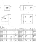European Standard End Cap Cover Aluminum Profile Cover Plate For Industrial Frame CNC Machines Gray EU 2080 Four Hole DIY Friendly Fit With 2020 3030 4040 4545 2040 3060 4080 Extrusion Profiles dimension chart
