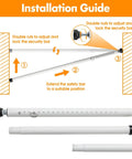 Adjustable Sliding Door Security Bar 17 To 51 Inches For Patio Doors And Windows, Heavy Duty Childproof Safety Bar shown with installation guide
