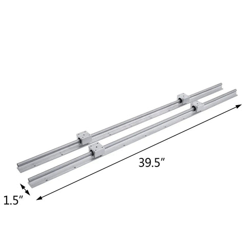 Two Pack SBR12 1000mm Linear Rail Kit With Four Carriage Blocks For CNC Machines And Automated Equipment, Heavy Duty Linear Guide