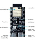 Three Pack ESP32 S3 Dev Board N16R8 MCU with Dual Mode WiFi Bluetooth Type C for Arduino IoT Projects, front view showing components