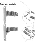 Heavy Duty Stainless Steel Door Hinges With Dual Ball Bearings For Buttery Smooth Gate Swing And Rock Solid Barn Door Mounting Kit Built Like A Tank For Zero Hassle Installation Any Season - Close-up view of stainless steel hinges and parts.