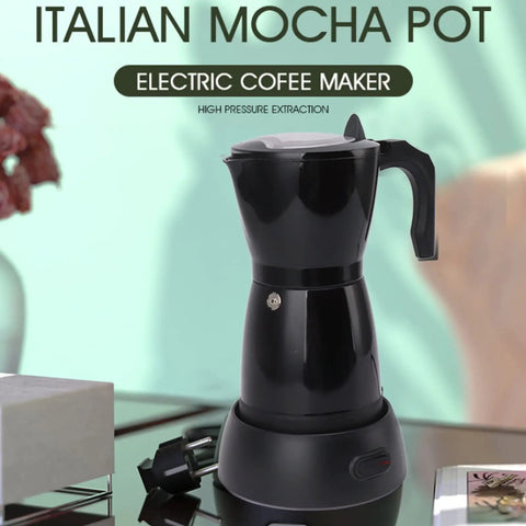 Electric Espresso Maker 6 Cup Mocha Pot Portable Italian Style Coffee Brewer For Camping And Travel 550W 110V