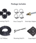 High Performance Aluminum Transmission Oil Cooler Kit With 5 Sixteenth Inch Tubing And Hose Mounts Black 4 Pass Radiator Package Contents