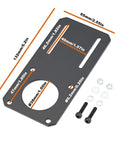 2 Pack NEMA 23 Stepper Motor Mounting Brackets 132x65mm Rock Solid Aluminum, Precise Alignment, 47mm Standard Hole Spacing, Heavy Duty Mounting Plates For DIY CNC And 3D Printer Projects. Black aluminum bracket with bolts and washers