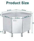Corner Stainless Steel Prep Table With Cabinet For Work And Storage Heavy Duty Stain Resistant Commercial Kitchen Workstation Dimensions