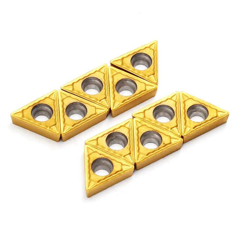 Carbide Turning Inserts TCMT090204 Tin Coated Three Thirty Second Inch Thick One Sixty Fourth Inch Radius for CNC Lathe Tool Holders