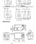 Wiring diagrams and dimensions for Rotary Air Damper Actuator For HVAC Ductwork Heavy Duty 24V And 230V Motor.