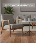 Eight Pack PU Leather Furniture Leg Protectors Designed For Easy Glide Across Hardwood And Tile Surfaces Gray Floor Pads on chair legs