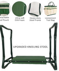 Built Tough Garden Kneeler And Seat Foldable Stool with detachable tool pouch, EVA foam and heavy-duty steel frame.