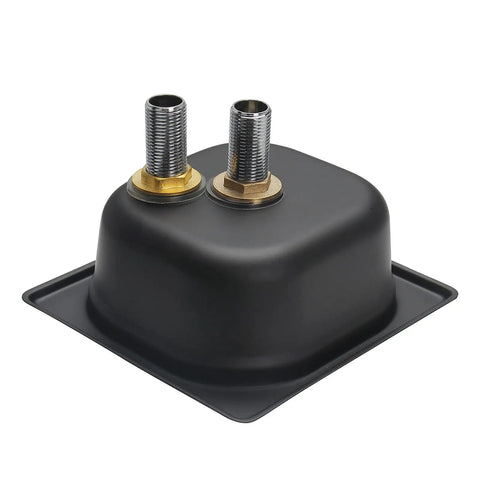 Automatic Pitcher Rinser And Glass Cup Washer In 304 Stainless Steel, black finish, showing dual connectors for easy rinse and clean.