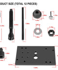 12-piece M8 cam inner camshaft needle bearing installer tool kit with base plate for Milwaukee-Eight Harley engines.