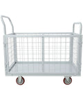 1800 Lbs 4 In 1 Convertible Platform Cart Truck Utility Transport Trolley With Beefy Steel Frame And Easy Steering 2 Swivel Braking Wheels And 2 Directional Wheels For Heavy Loads, cage view