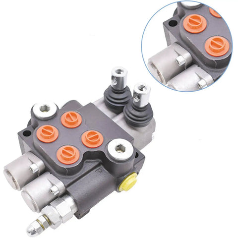 Double Acting Hydraulic Control Valve With 2 Spool System 11 GPM 3600 PSI SAE Ports for tractors, loaders, and log splitters