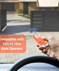 Portable Driveway Gate Opener Remote For Sliding Gates And Chicken Coop Doors HCS301 Rolling Code 433.92MHz Orange Key Fob