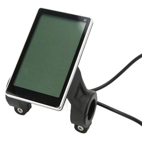 Dope LCD Display Meter for Electric Bikes 24V 36V 48V 60V, Five Pin M5 Panel Meter, Bike Computer With Speed, Distance, Battery Readouts, Fits 31.8mm or 22.2mm Handlebars, Rainy Day Ready