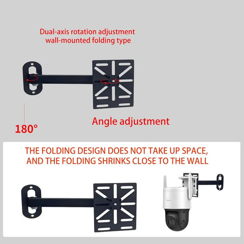 Go To Universal CCTV Camera Wall Mount Bracket for Dome PTZ and Ball Cameras, dual-axis rotation, foldable design