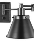 Black Swing Arm Wall Light With Adjustable Arm For Focused Task Lighting, Go To Industrial Loft Vibe, Easy Install, 9.63 By 8.25 By 8.25 Inches, Durable Build, Ideal Reading Spotlight