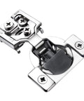 Soft Closing Cabinet Hinges 100 Pack One Half Inch Overlay Self Closing Kitchen Hardware Nickel Plated 105 Degree Three Way Adjustable