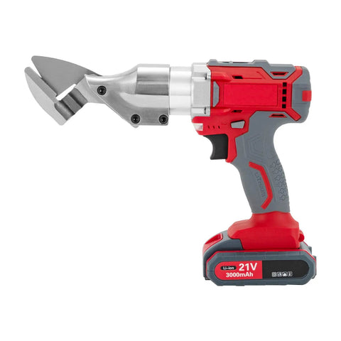 Go-To 21V Cordless Metal Shears With Two Speed Settings, Electric Metal Cutter For Sheet Metal, Heavy Duty 600W Power, Swivel Head For Tight Cuts, Durable Chrome Vanadium Blade, Fast, Smooth, Portable Beast side view showing sleek design and metal cutting blade.