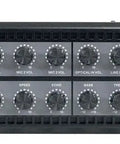Front view of 650 Watt Six Zone 70V Commercial Amplifier with Bluetooth USB SD Card Playback FM Radio Rack Mountable