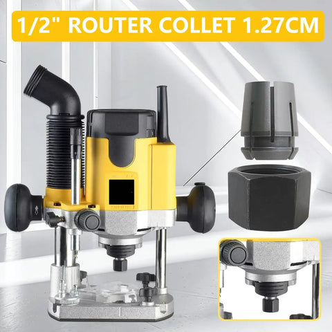Two Pack Router Collet Replacement Kit Half Inch For Dewalt DW616 DW618 Series And MRC23EVS Models, Heavy Duty Pro Grade