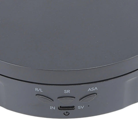 Premium Electric Rotating Display Turntable With Remote Control, top view showing control buttons and USB port.