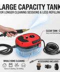 Powerful 2500W Handheld High Temperature Pressurized Steam Cleaner with large capacity tank and accessories