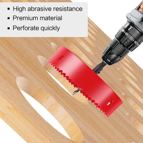 2 Inch Bi Metal Hole Saw Heavy Duty Workhorse Drill Bit For Wood Plastic Drywall Real Deal 51 Mm Cutter cutting through wood