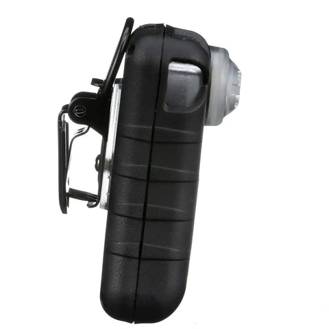 Side view of Single Gas Detector For Oxygen O2 Range 19.52% To 23.0%, Portable Handheld Monitor with clip attachment