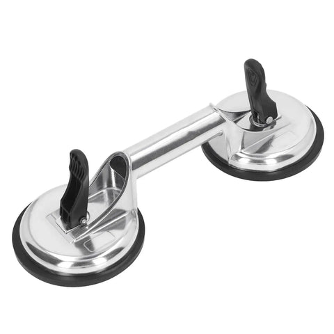 Heavy Duty 80KG Suction Glass Plate Lifter With Single Hand Operation For Moving Mirrors Tiles And Glass Slabs Using Solid Aluminum Alloy Build, top view.