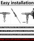 Bonbo DM3MECH Mechanical Hot Tapping Machine Complete Kit For NPT showcasing installation components for easy pipeline access.