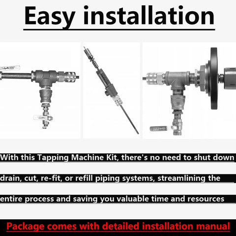Bonbo DM3MECH Mechanical Hot Tapping Machine Complete Kit For NPT showcasing installation components for easy pipeline access.