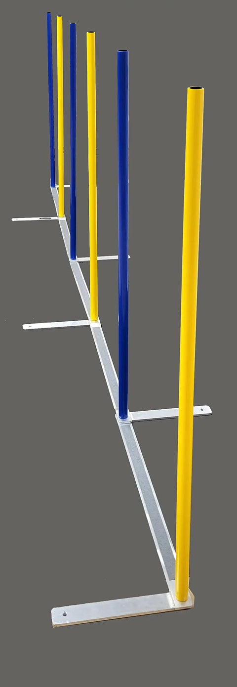 Outdoor Dog Agility Weave Pole System For Above Ground Obstacle Course Training 6 Pole Set With Rustproof PVC And Aluminum Poles View