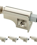 Premium Soft Close Cabinet Door Dampers 5 Pack With Nickel Plated Adjustable Hinge Buffers showcased in detailed view.