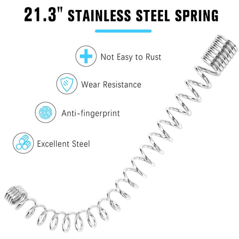 Stainless Steel Pre Rinse Overhead Spring For Commercial Sink Faucets Replacement Part Durable And Easy Install Fits Most Wall Mounted Pre Rinse Systems Heavy Duty Sprayer Arm Support Kitchen Plumbing Tool, 21.3 in stainless steel spring