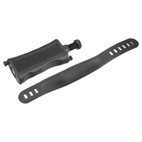 Non Slip Exercise Bike Pedals With Straps Half Inch Spindle, 12.7mm Spindle, Black, Adjustable Toe Straps For Indoor Stationary And Outdoor Cycling