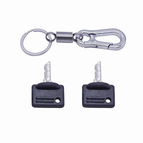 2 Pack Heavy Duty Forklift Ignition Switch Key Replaces 107151-001 And 089216-001 Compatible With Crown Wp3000 Pe3000 Pe4000 Gpw40, steel keys with keychain.