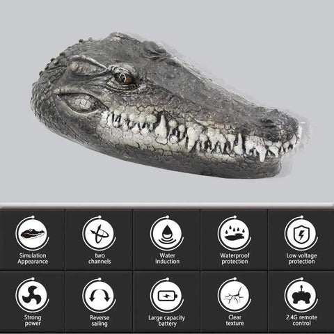 Flytec V005 RC Boat With 2.4G Radio Control Dope Electric Racing Boat For Poolside Fun realistic crocodile head design close-up