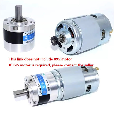 Built Tough 45 Mm Planetary Motor Reducer Featuring High Precision Full Metal Gearbox shown from multiple angles.