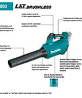 Renewed Brushless Cordless Leaf Blower showing ergonomic design, including variable speed trigger and soft grip, for efficient yard work.