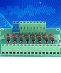 8 Channel Optical Isolation Module Workhorse 12 Volt To 3V3 Converter For PLCs, featuring LED indicators on circuit board