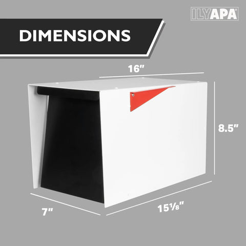 Modern White Powder Coated Steel Mailbox Built To Last Tough As Nails Ready To Post Mount Curbside Welded Design Dimensions
