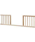 Mia Toddler Rail For Convertible Crib In Natural Wood Safe Transition Guardrail JPMA Certified super easy install product shown