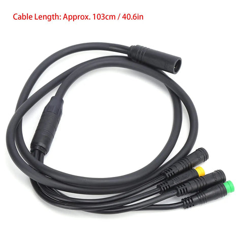 1T4 Electric Bike Wiring Cable For Mid Drive Motors Connects Display Thumb Throttle And Two Brake Levers 8 Pin Male Connector IP65